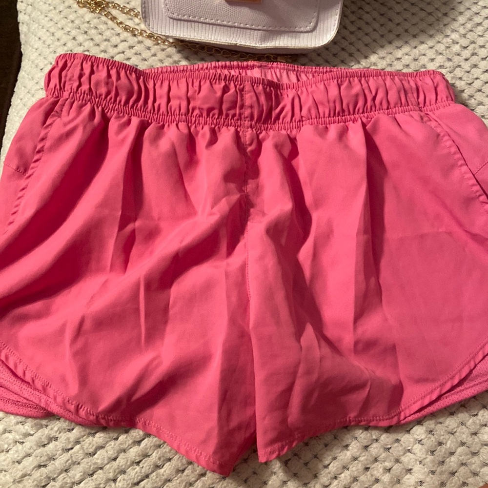 pink workout shorts